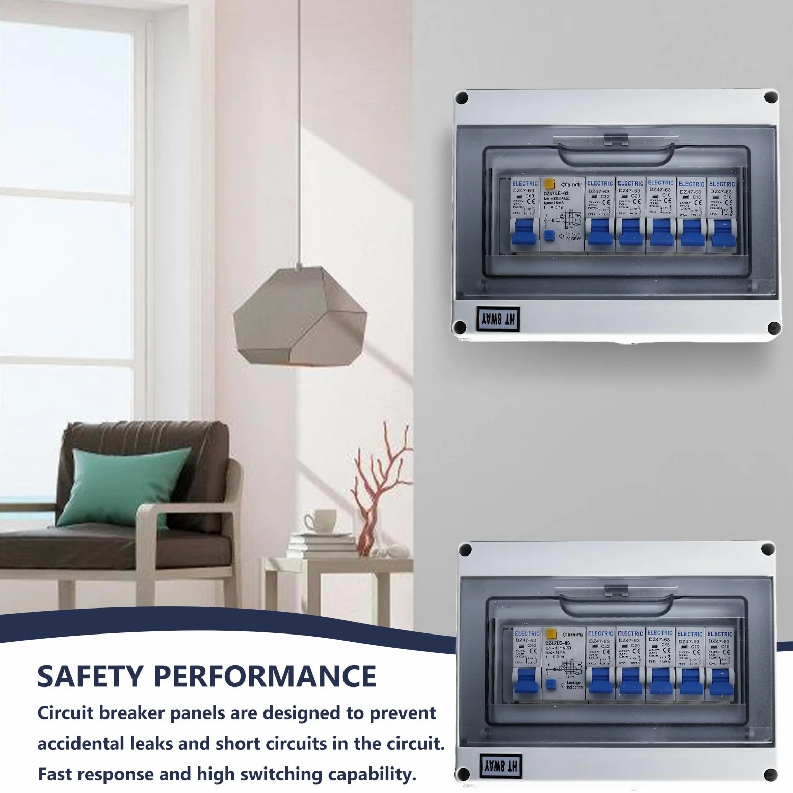 Caja de fusibles, caja de distribución, distribuidor de corriente para construcción, distribuidor de pared con interruptor de protección Fi, IP65, resistente al agua, distribuidor de corriente para