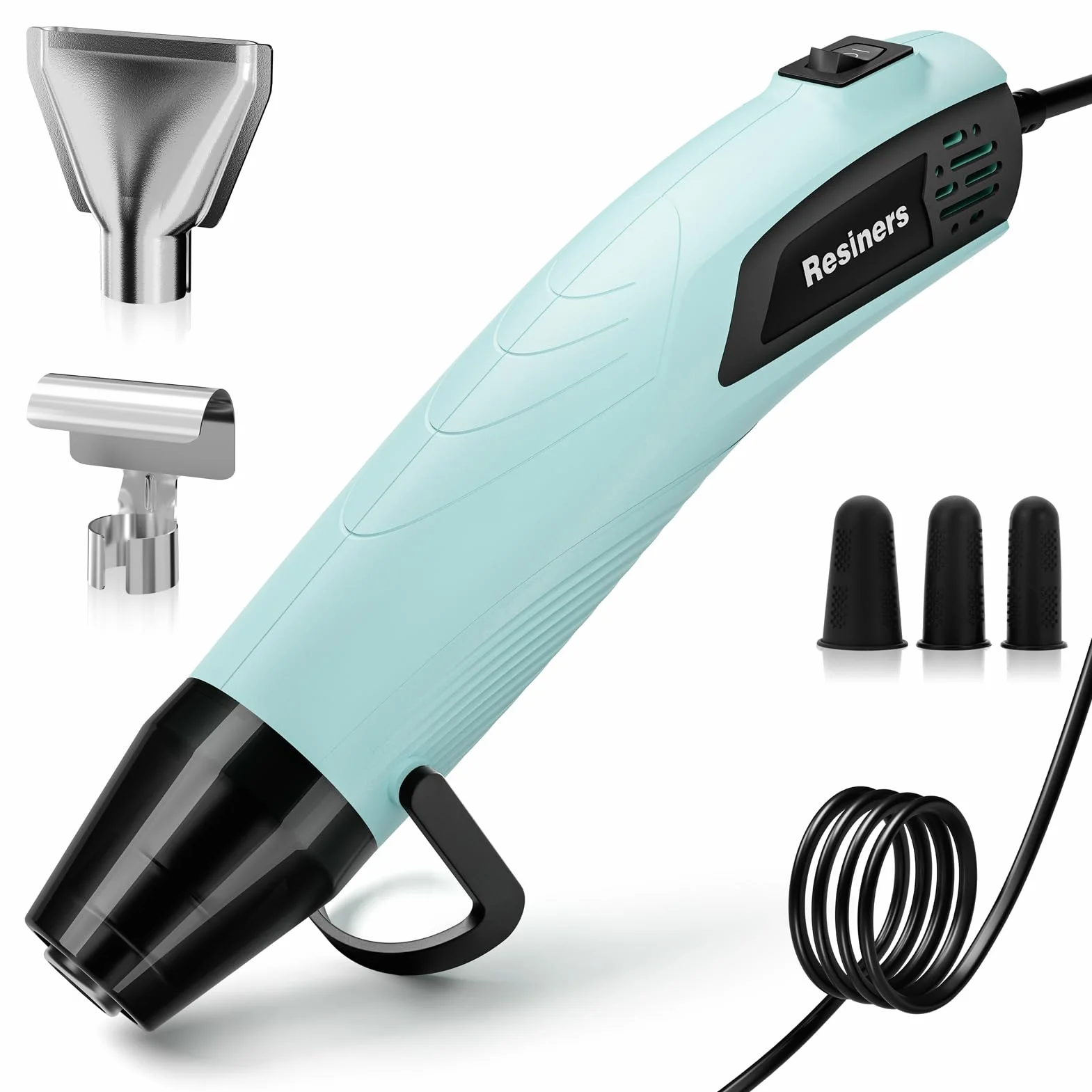 Resiners Mini Pistola de Aire Caliente 2 Temperaturas 255 ℃/350 ℃, 350 W Pistola de Calor Portátil Electrica con Boquillas Reflexivo, para resina epoxi Acuarela Secar, Eliminación de Pintura
