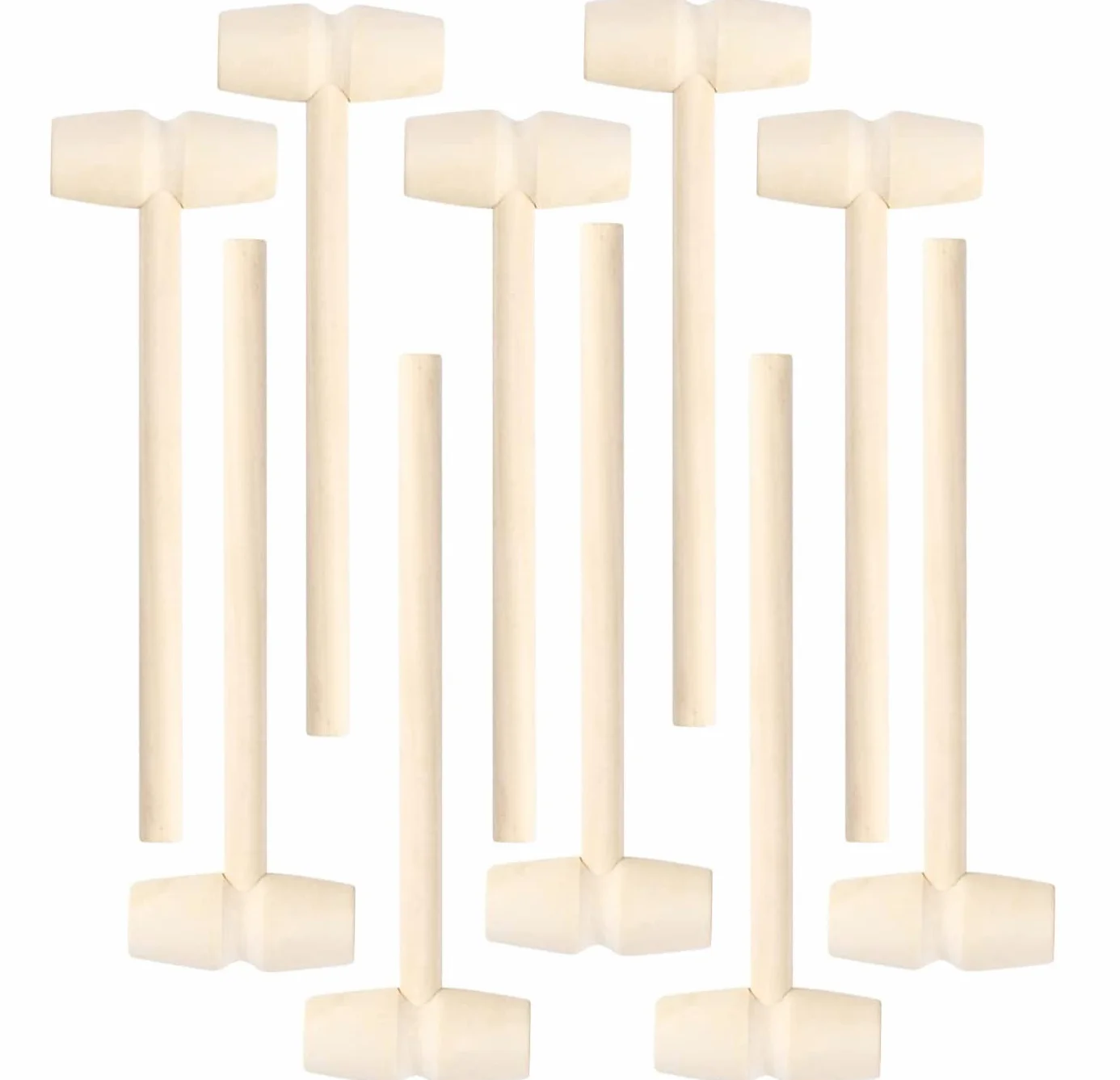 Mini Mazo de Madera, 10 PCS Martillo para Chocolate, Martillo de Bebé, Mazo de Cangrejo Natural, para Mariscos Langosta, Cuero, Accesorios y Fabricación de Joyas