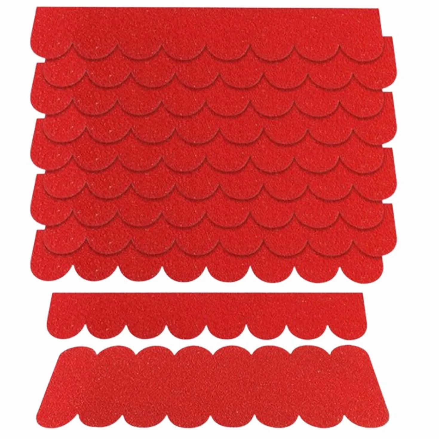 21 Piezas Tejas para Techos Autoadhesivas, Tejas De Fieltro Impermeables, Mini Juego De Tejas De Techo, para Tejados De Cajas Nido, Cajas Nido, Casetas para Perros, Tejados De Buzones (Rojo)
