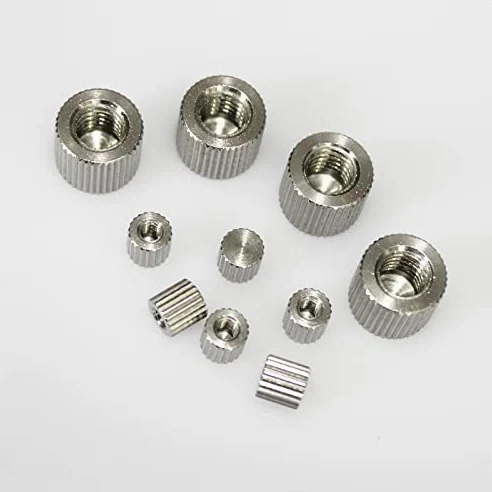 20 piezas tuerca moleteada M2 M2.5 M3 M4 M5 M6 acero inoxidable moleteado cilindro redondo extremo ciego mano pulgar Nut-M4