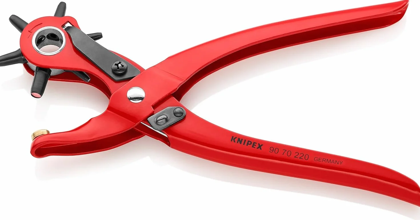 KNIPEX Sacabocados de revolver recubierto de pintura pulverizada, rojo 220 mm, 90 70 220 EAN