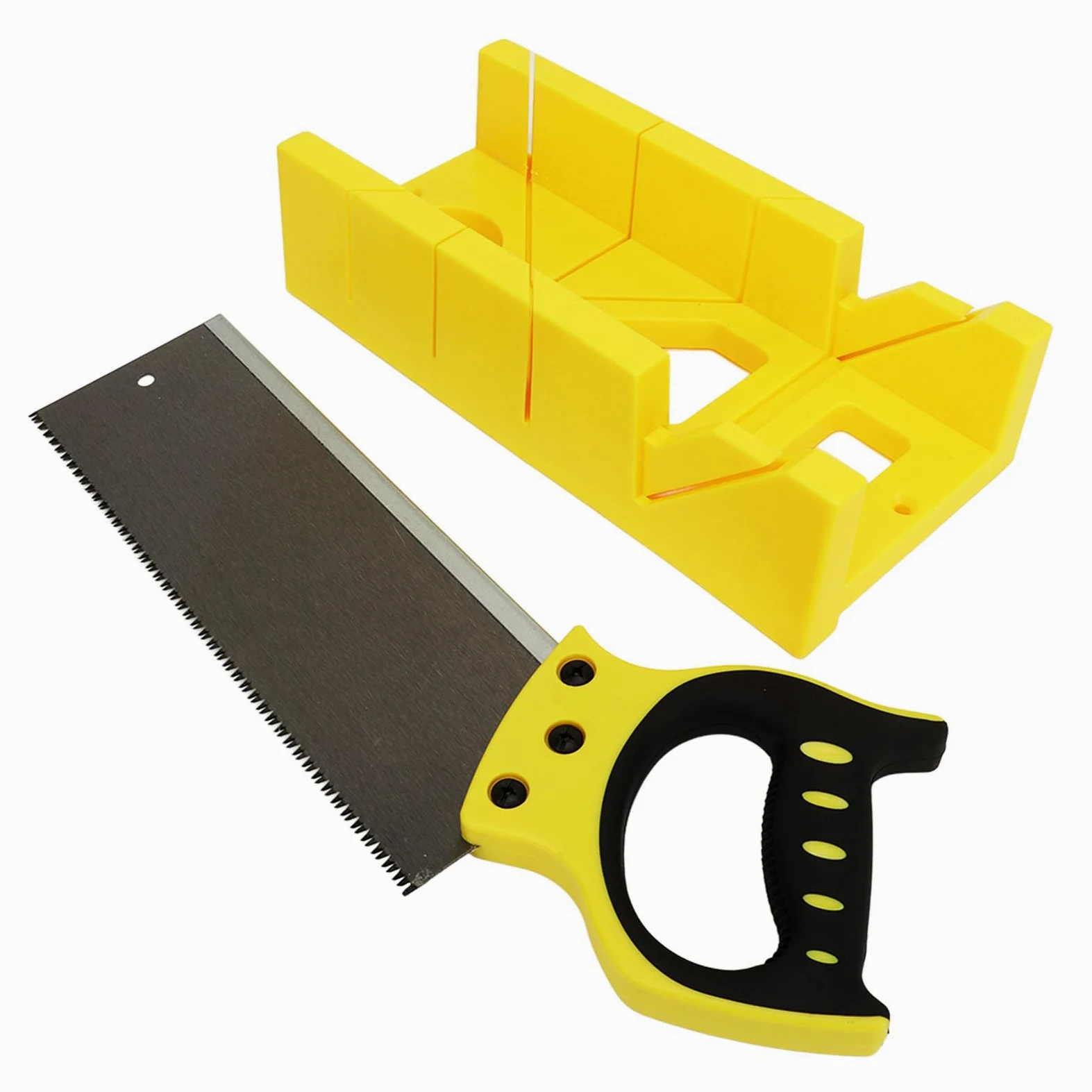 Sierra Ingletadora Multiángulo con Portátil y Ranuras Angulares para un Corte Preciso Caja de Ingletes de Plástico de 12 Pulgadas Ideal para Proyectos de Bricolaje