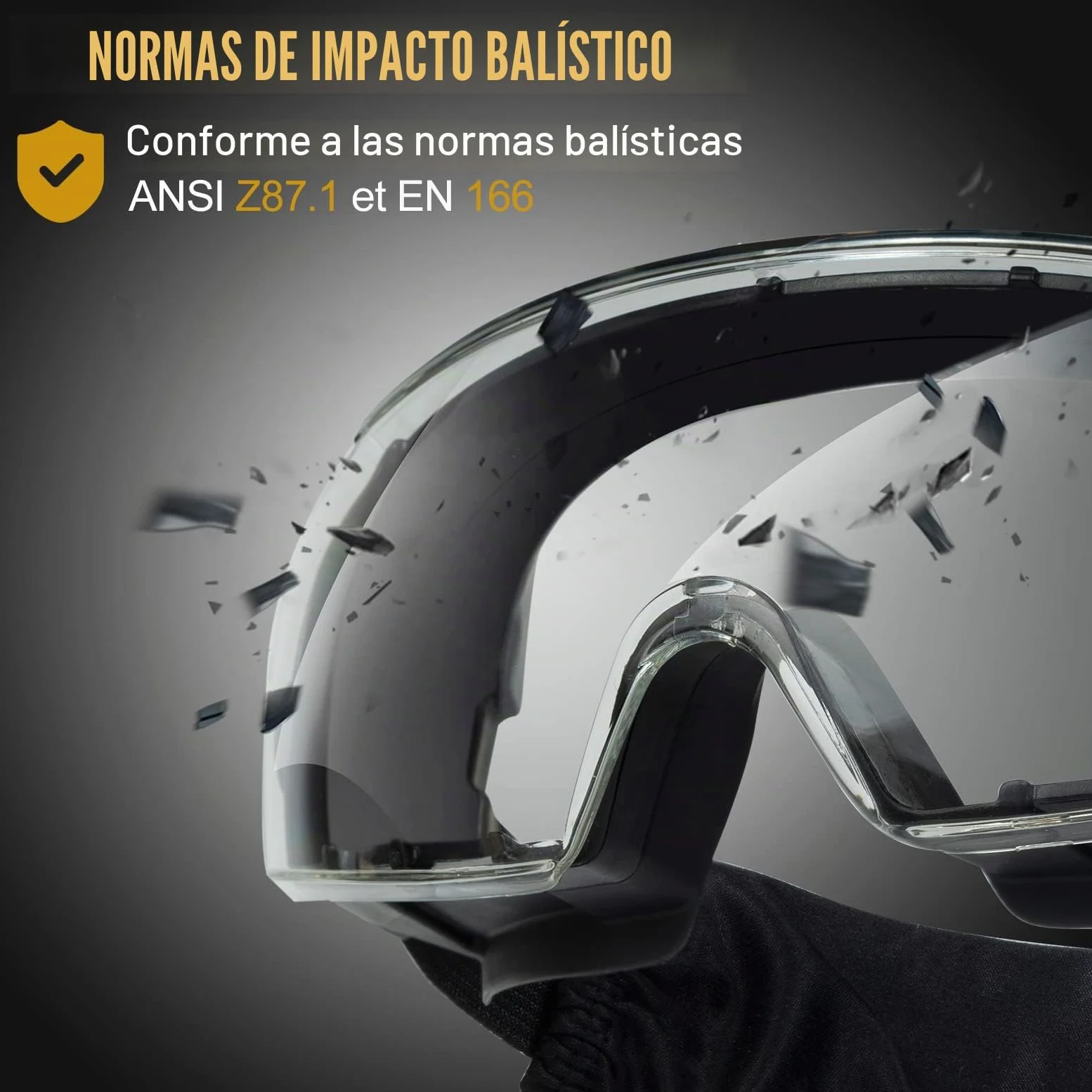 OneTigris Gafas de protección tácticas, gafas de seguridad a prueba de polvo, gafas de seguridad con CE EN166 y ANSI Z87.1, gafas de protección de visión completa para usuarios de gafas, obra
