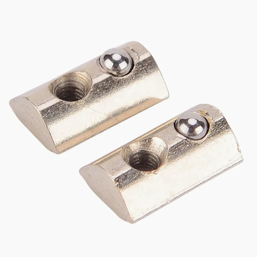 M3 M4 M5 M6 M8 Roll In Spring T Tuerca con Bola para la extrusión de Aluminio con Perfil 20/30/40/45 Perfil de Aluminio DaJiKan (Size : 45 M6 20pcs)