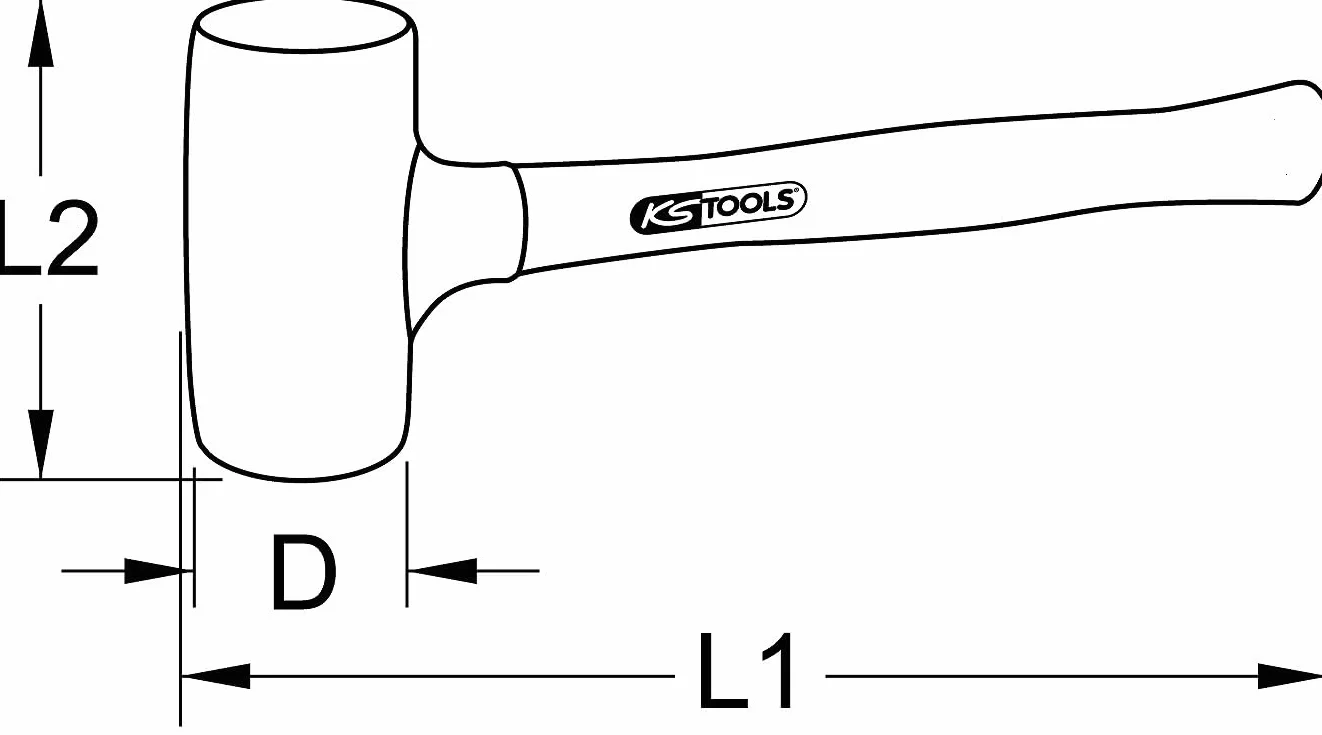 KS Tools 140.5252 - Martillo suave, sin contragolpe