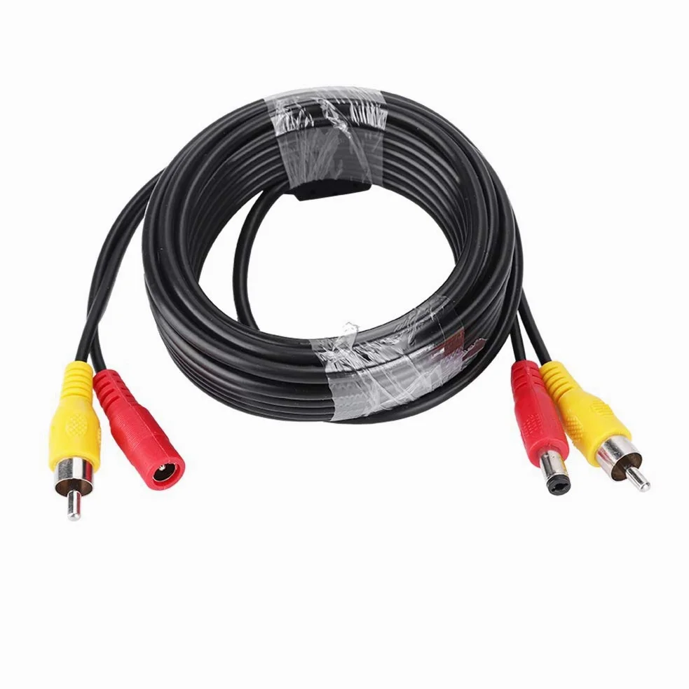 Cable De Video 5m / 10m / 15m / 20m RCA + DC Monitoreo Cámara Analógica Audio Video Cable De Alimentación Cable De Extensión De Cámara De Vigilancia(5M)