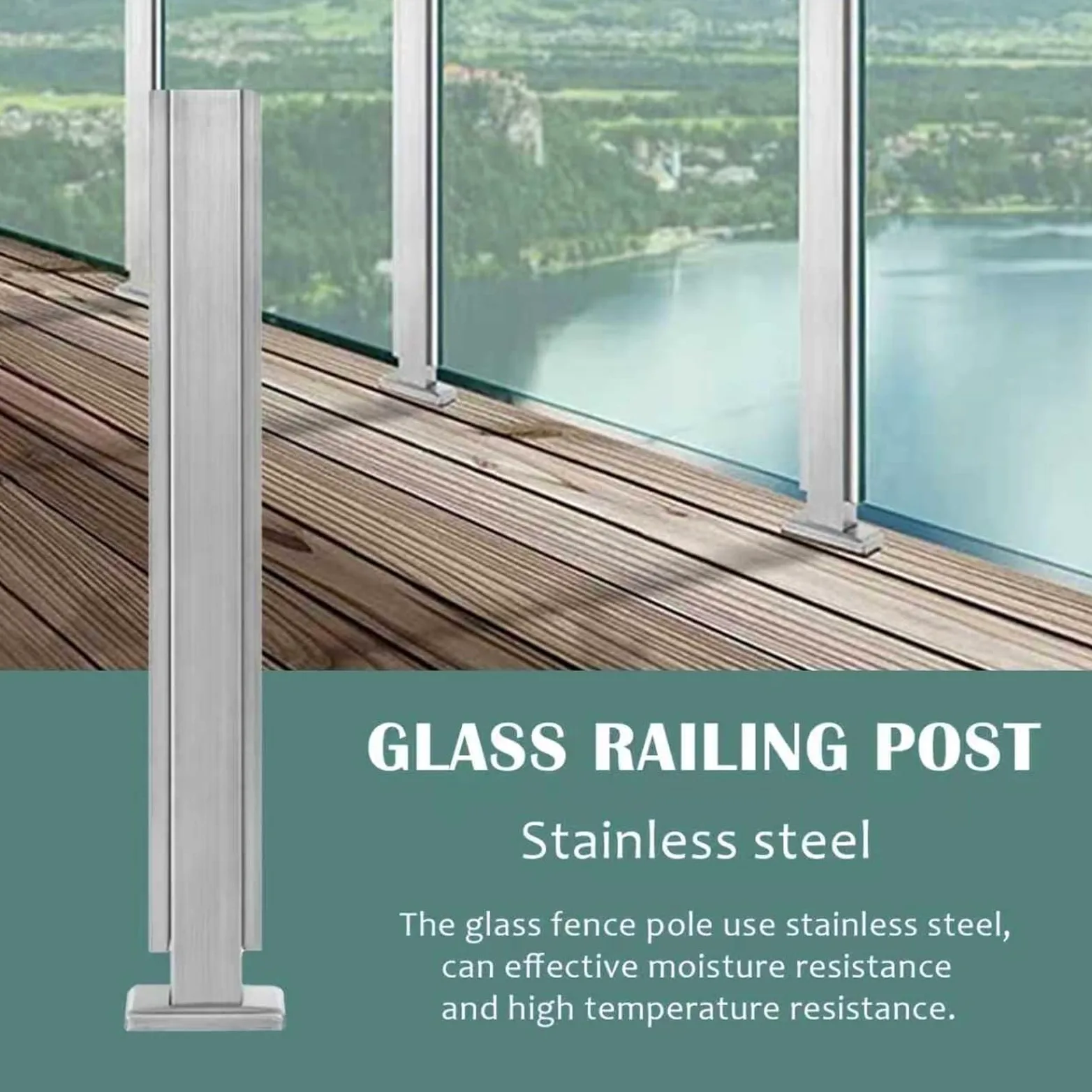 postes para barandillas de vidrio Paneles De Balaustrada Pilar Con Ranuras Y Base, Columna De Cristal De Alta Resistencia Para Barandillas/tabiques/terrazas, Poste De(A-EDGE,Height 70cm)