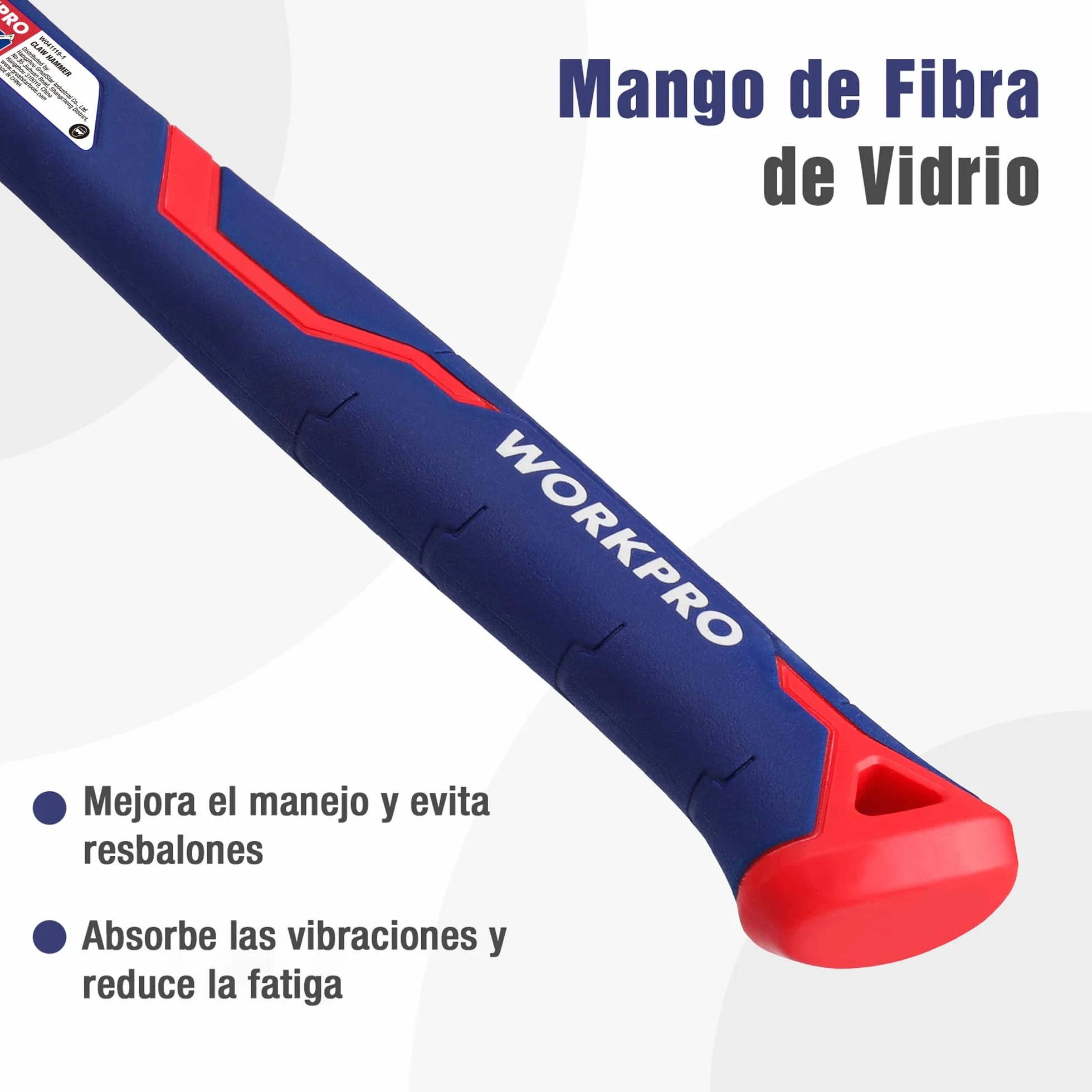 WORKPRO Martillo de Carpintero 2 Piezas, Martillo de Uñas 720 g y 340 g, Martillo de Garra con Mango Ergonómico Antideslizante, para Carpintería, Bricolaje y Reparaciones de Madera