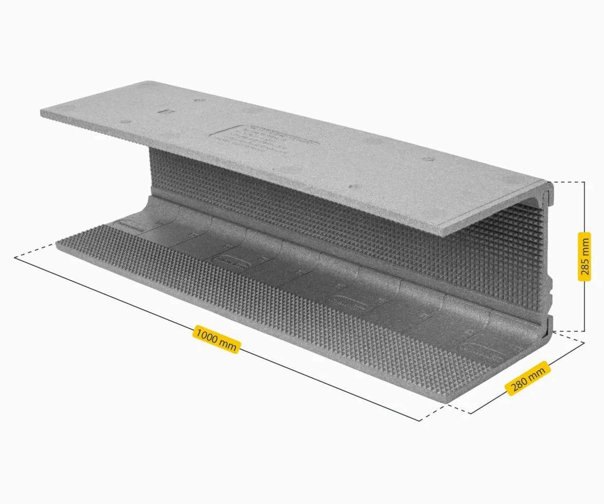 Schellenberg 66286 Aislante persiana para Caja persianas, 3 Paneles aislantes termicos 100 x 28,5 x 28 cm/ 15mm, Placas Aislamiento acustico, Simple conexión enchufable