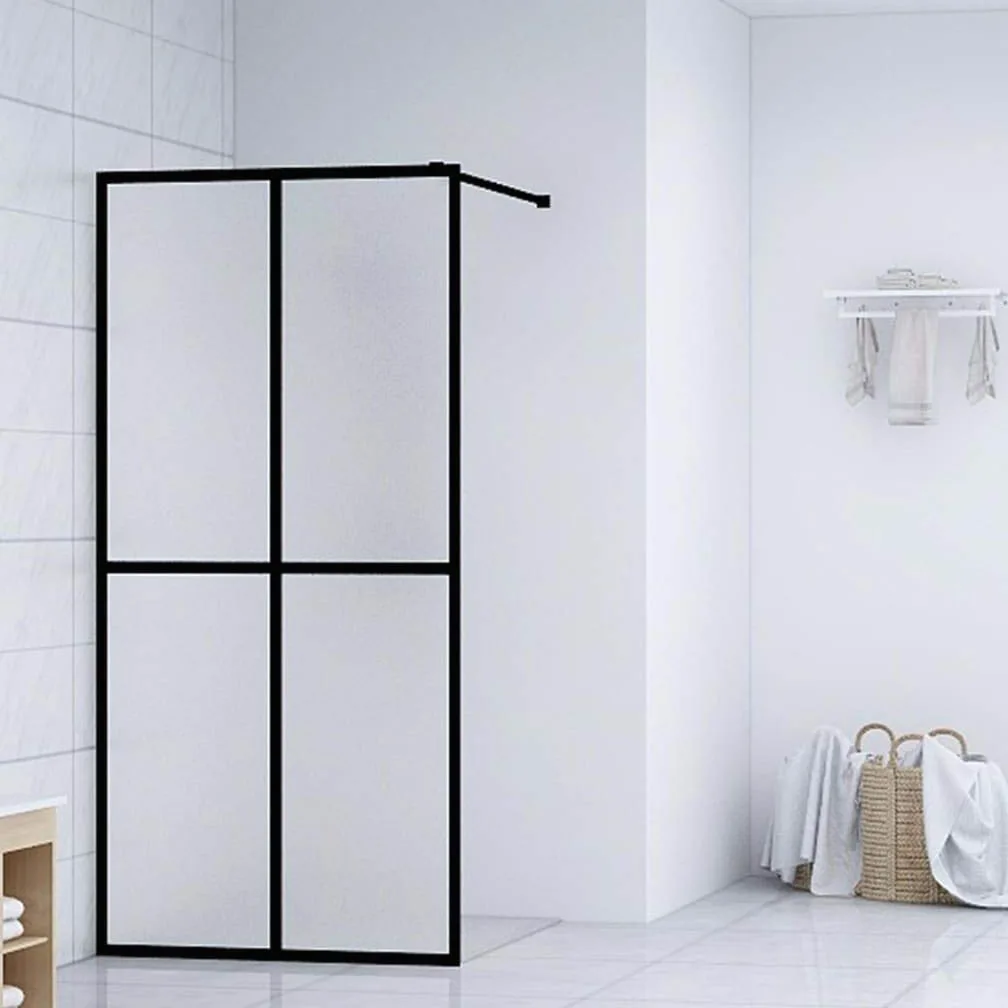 Mampara Ducha Vidrio Templado 100x195 cm | 5 mm Grosor, Estructura Aluminio, Perfil Ajustable, Barra Soporte, Fácil Limpieza
