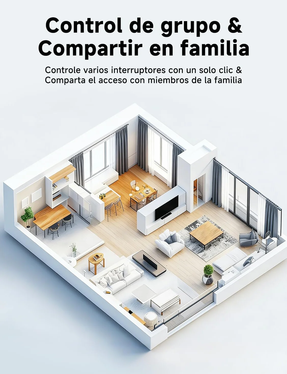 【LED Controlable】Wifi Interruptor Persiana, Etersky Interruptor Táctil Inteligente WiFi Controlable de APP y Voz, Compatible con Alexa/Google Home con Temprizador para Motor Persiana Tubular