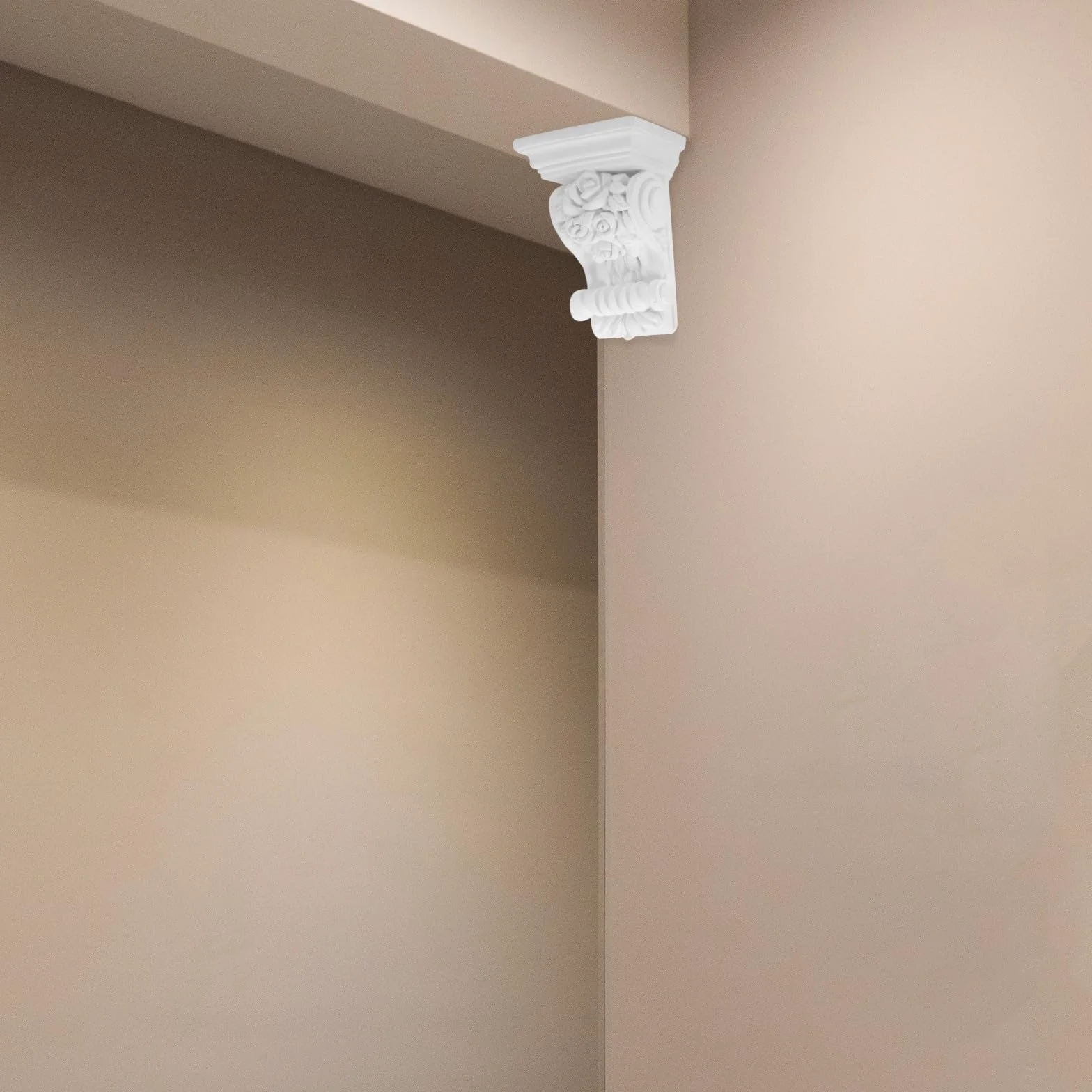 Yardenfun Ménsulas Estilo Europeo Detalles Tallados Delicados de Poliuretano Ligeras y Fáciles de Cortar y Atornillar para Adornos de Interiores y Salón