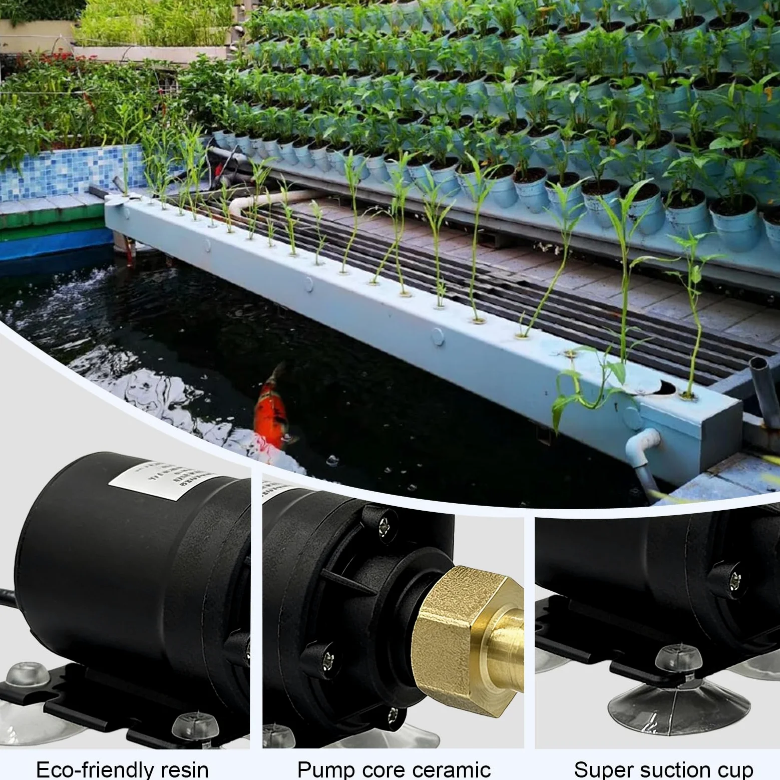Bomba de agua sin escobillas DC 12 V, bomba sumergible mini con eje de cerámica, bomba de circulación para acuario, 800 L/H, altura de extracción de 5 m, para estanque, fuente, piscina