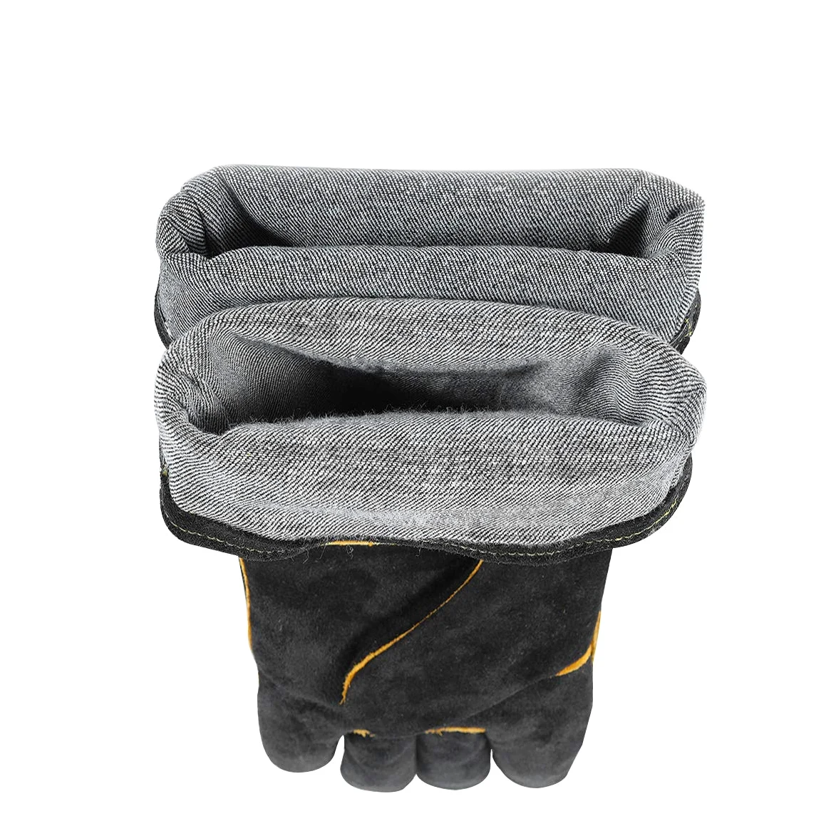 Guantes de Soldadura Cuero para Barbacoas , Guantes para Quemador de Madera Alta Temperatura Guantes de Seguridad