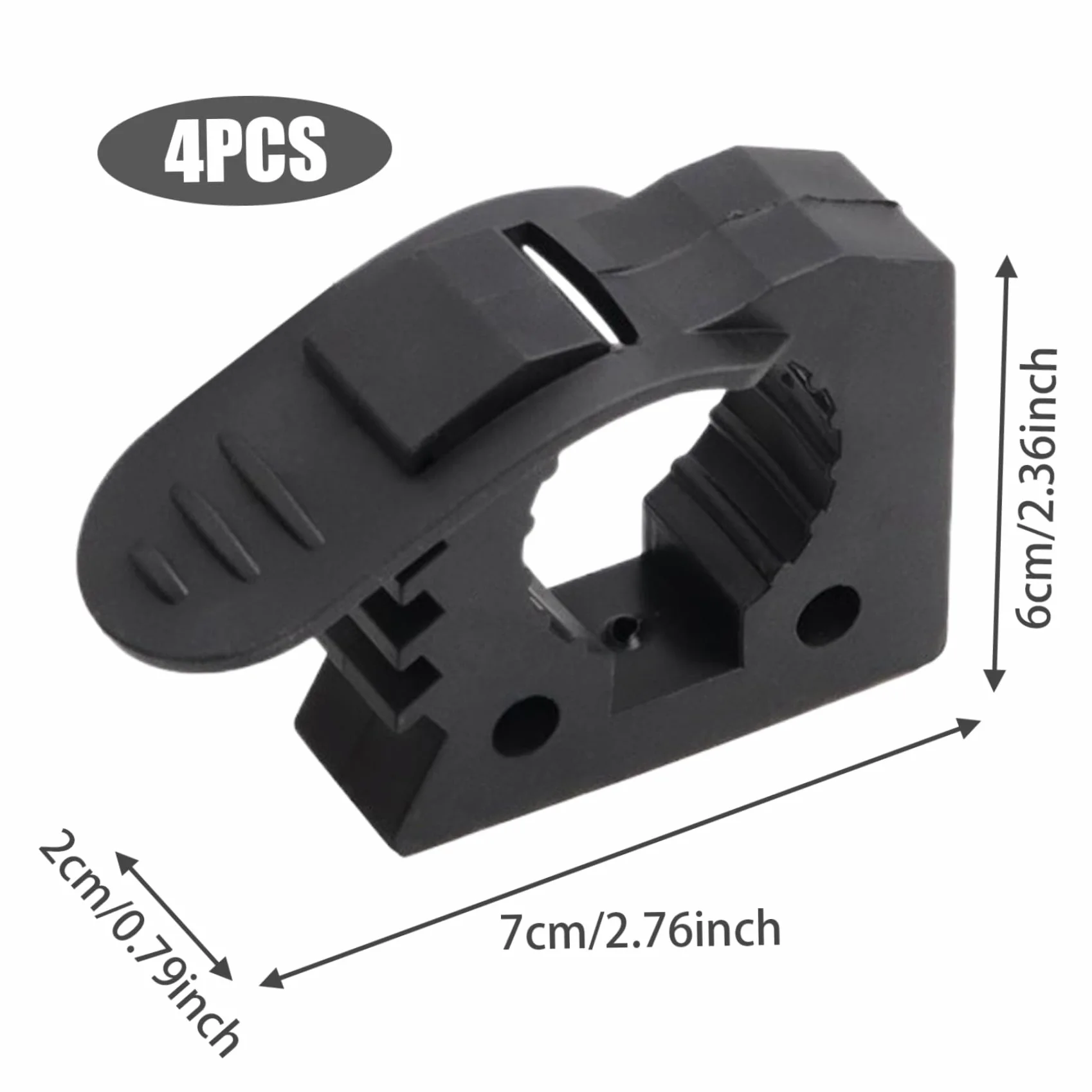 Montaje de abrazadera de liberación rápida, agarre de abrazadera de goma, 4 piezas sin deslizamiento universal Strong Load TUV ATV Van Camiones de agarre de agarre para el hacha de pala-1.18-1.57 pul