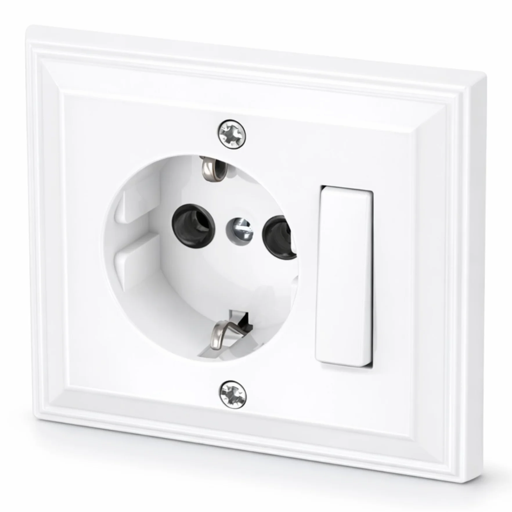 Toma de corriente empotrada, interruptor universal, todo en uno, serie G1 blanco puro