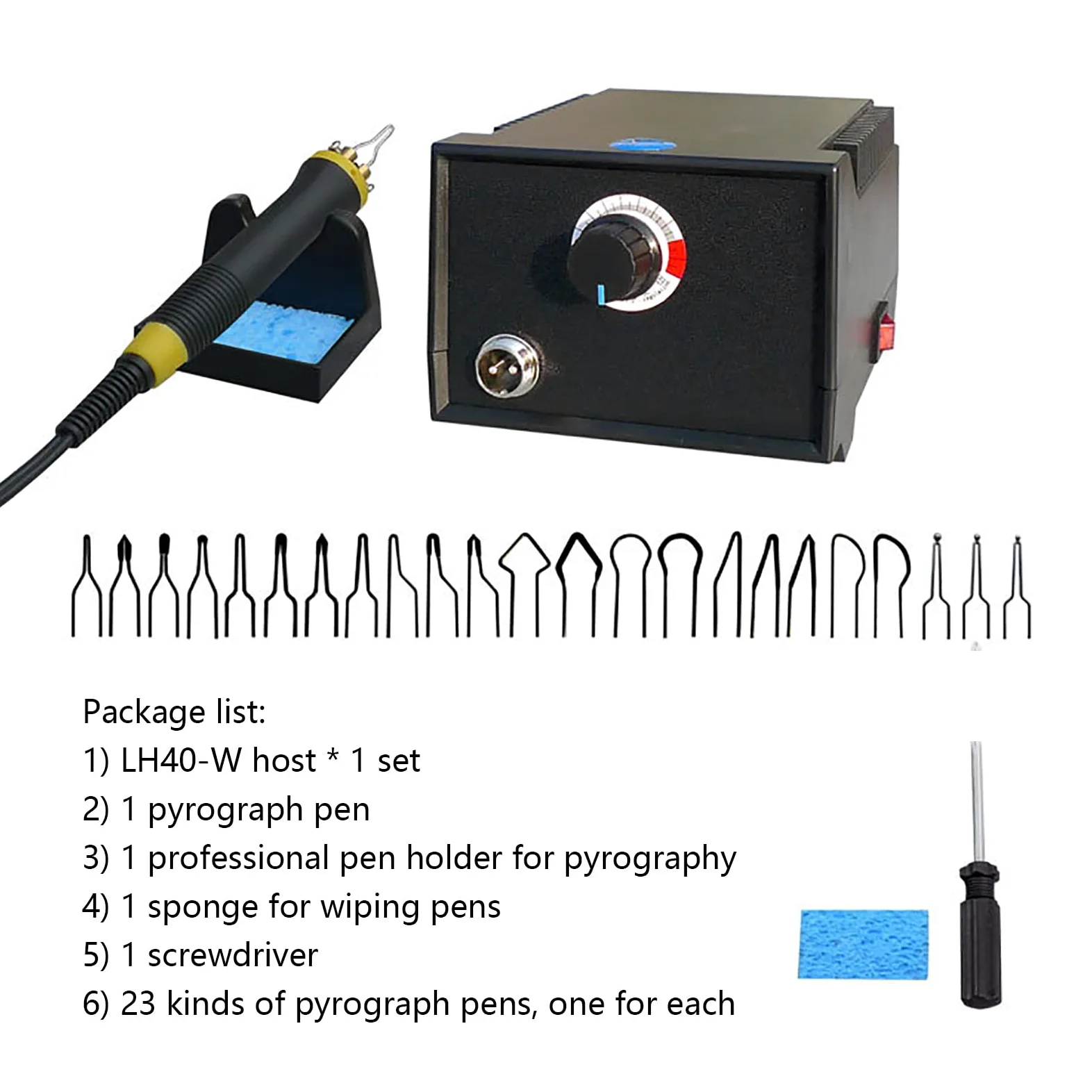 WANGCL Kit de Pluma de pirograbado, Kit de Quema de Madera, Control de Temperatura Digital, Soporte de Host, Pluma de Quema de Madera, conmutación Libre, artesanía DIY