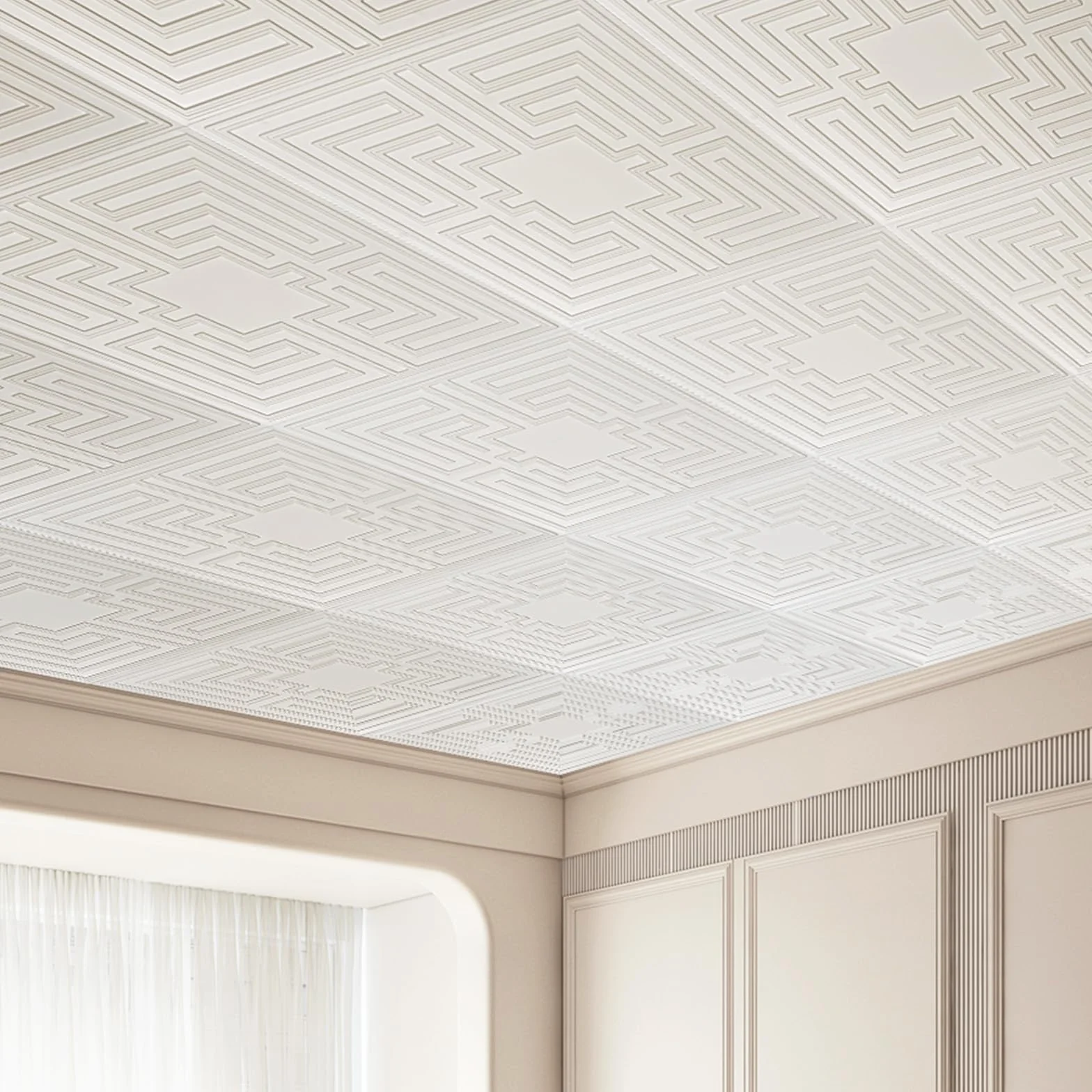 VEVOR Paneles para Techo Suspendidos PVC 605x605 mm Paquete 12 Blanco