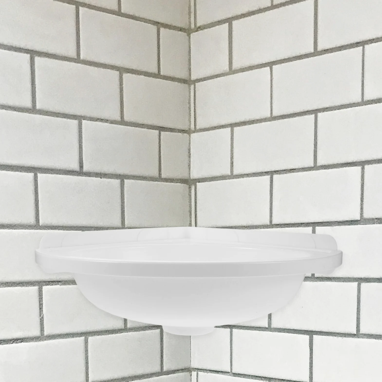 Gatuida Lavabo de Esquina Triangular Pequeño Blanco, Montado en Pared, Ligero Plástico, Adecuado para Baños Compactos y Espacios Reducidos
