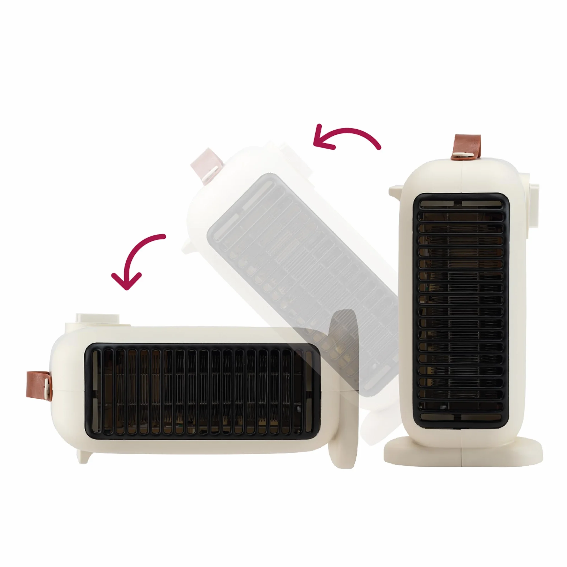 JATA JCTV1206 - Calefactor Bajo Consumo. Termoventilador Baño 2000 W. 2 Potencias. Ventilador. 2 Posiciones: Horizontal y Vertical. Antivuelco. Asa de Transporte. Compacto: 24 x 12,5 x 24 cm