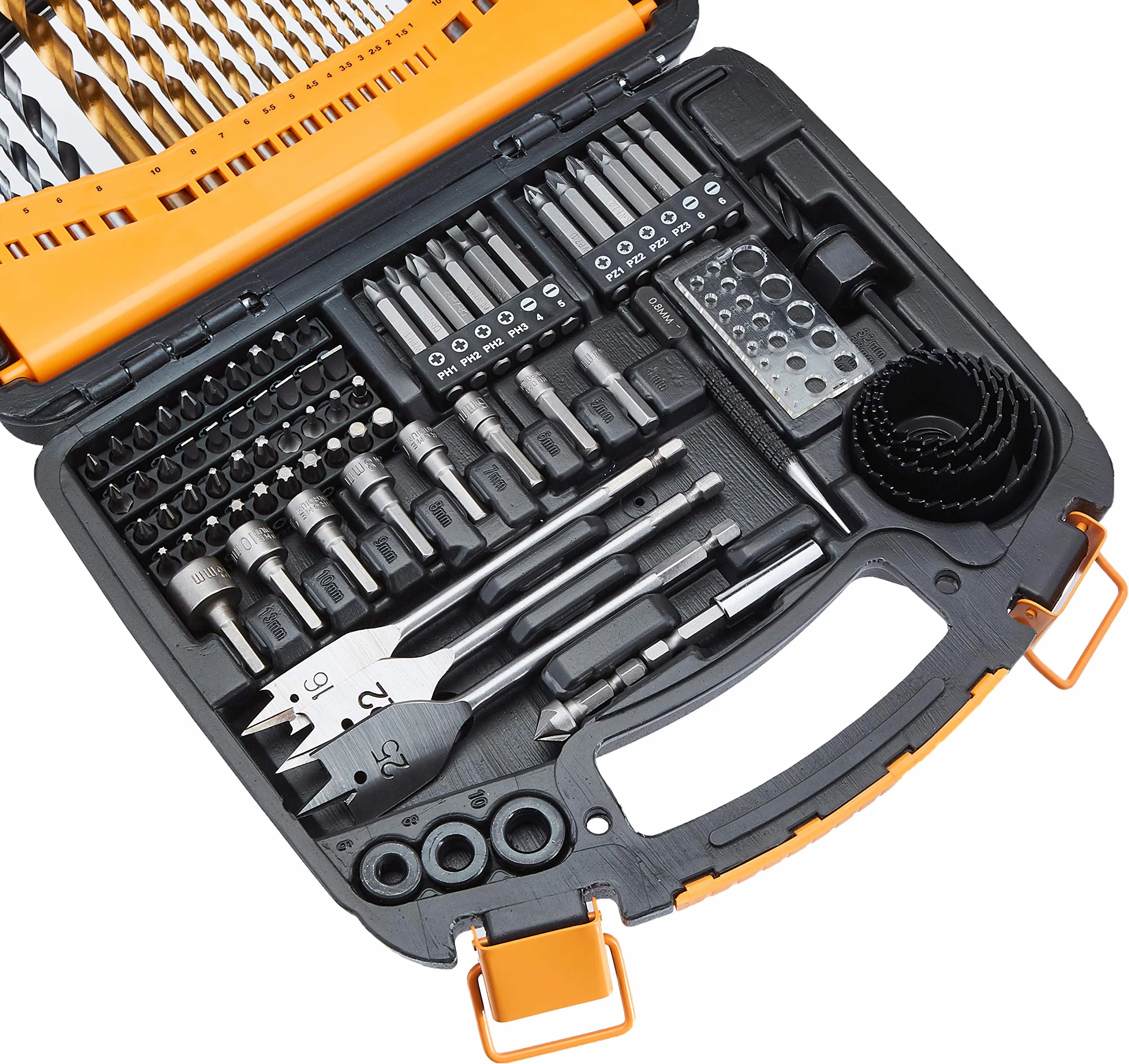 Amazon Basics Juego de brocas y destornillador, 100 Unidads