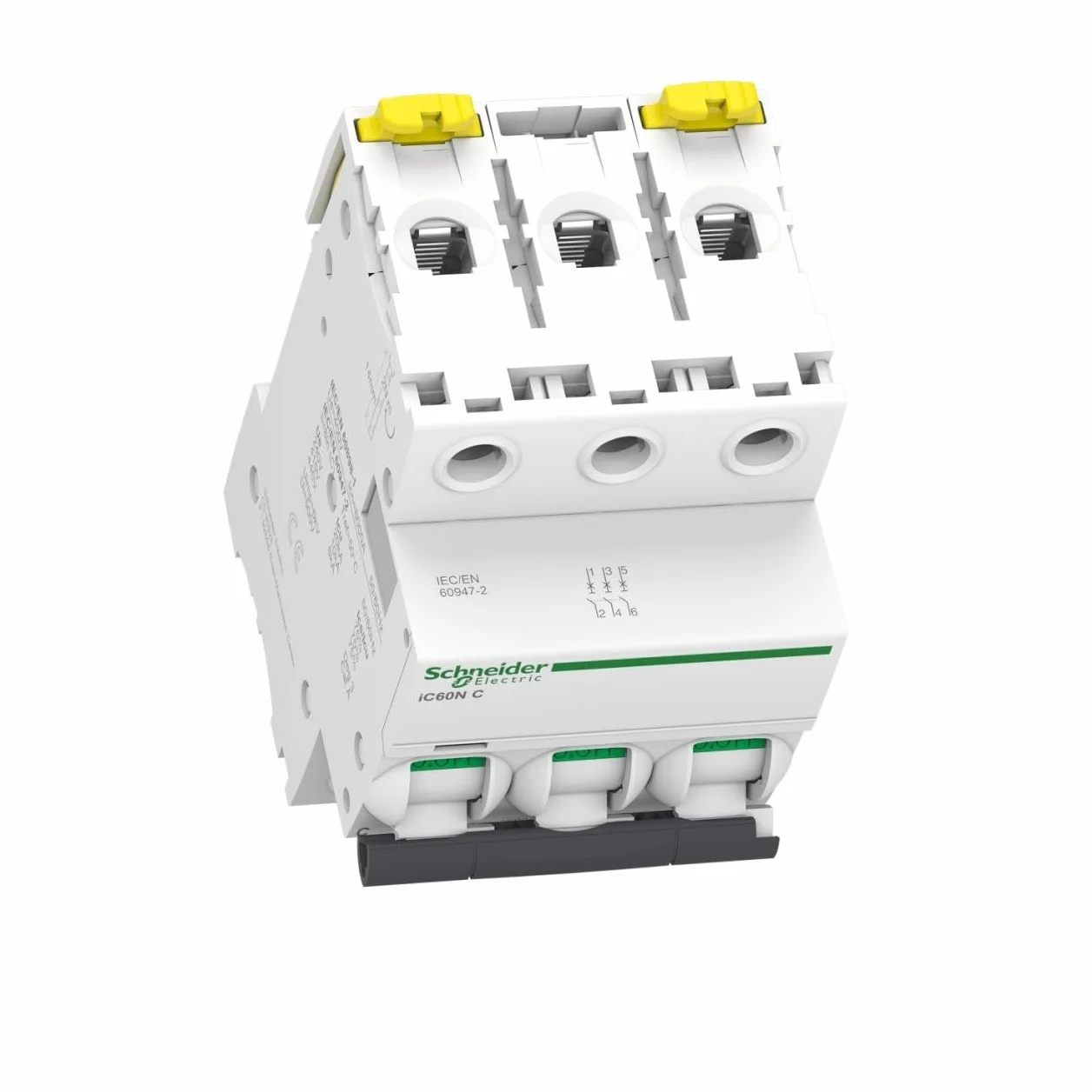 Schneider Electric A9F74316 IC60N Disyuntor, Acti9, 3P, 16A, Curvatura C, 50/60 Hz, Blanco