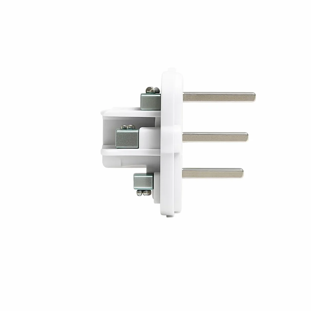 Enchufe Macho 25A 2P+T 250V IP20 6000W Blanco para Hornos, Microondas y Placas Vitrocerámicas