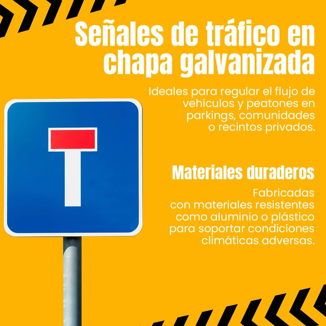 PARKING FÁCIL | Señal de Tráfico Chapa Economica | Resistente de Acero Termolacado | Señalización de Carreteras | Seguridad Vial | Máxima Visibilidad, Tamaño 50 cm (Calle sin Salida)