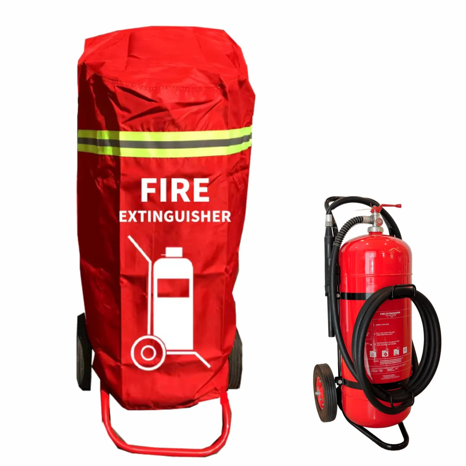 Cubierta para extintor de Incendios para Carrito – Funda Protectora de Seguridad contra Incendios con Ruedas, Accesorio Duradero Resistente a arañazos y arañazos (se Adapta a 110 Libras, 1 Piezas)