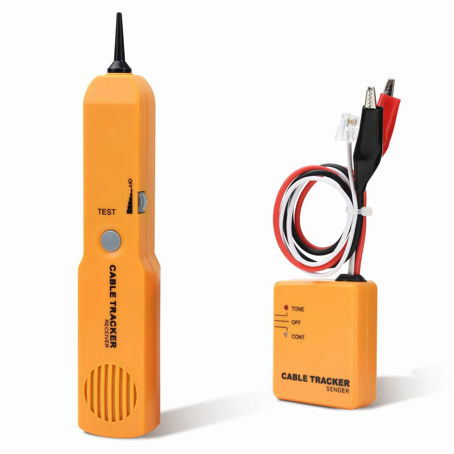 Buscador de cables y comprobador de red Fastsaw Cable Tracker con generador de sonido y sondas para pruebas de continuidad, seguimiento de cables y prueba de línea telefónica, incluye