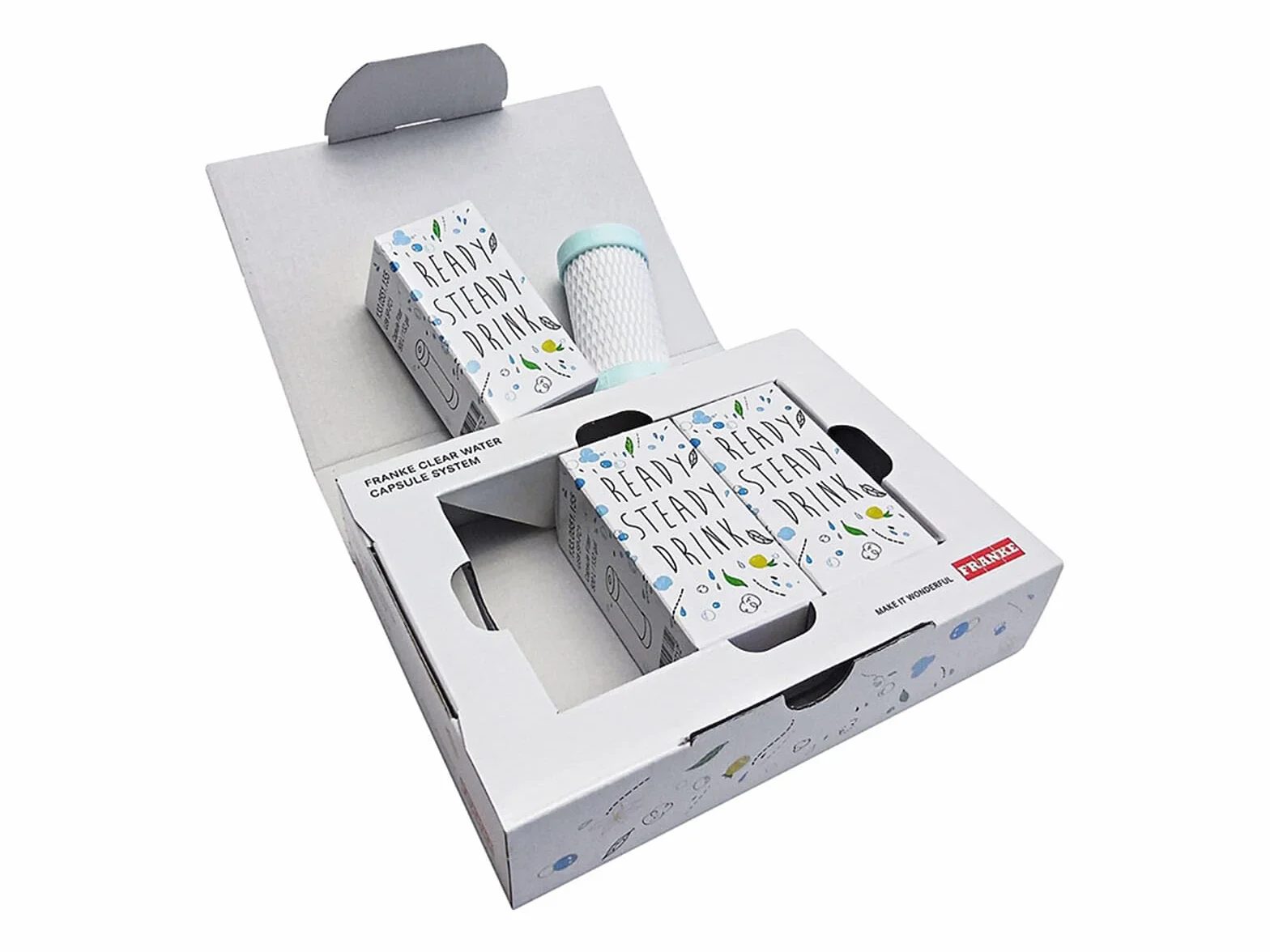 Franke 112.0607.498 Vital High Performance - Juego de 3 filtros para grifo de cocina, color blanco