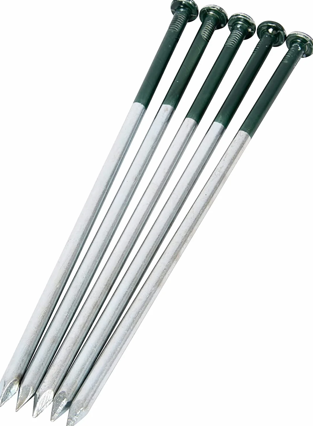 KAHEIGN 50 Piezas Clavos de Césped Artificial de Alta Resistencia, 5mm x 150mm Clavos Galvanizados de Cabeza Redonda Clavo de Acero para Fijación de Césped Falso Astroturf para Suelo Duro o Pedregoso