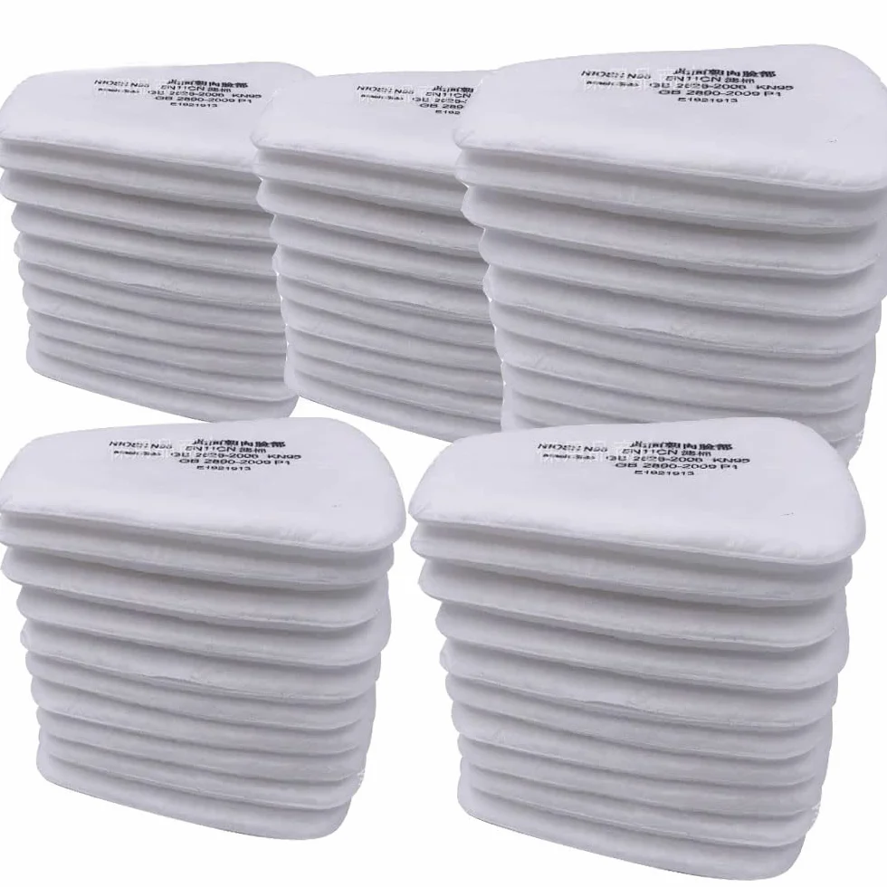 50 Pcs/Pack 5N11 Particulate Replacement Respirator Cotton Filters for 3m 6000/6200/7502/6800/7501/Ff40 Half Full Face Dust Gas Masks, Spray Painting Chemical Gas Mask Filter