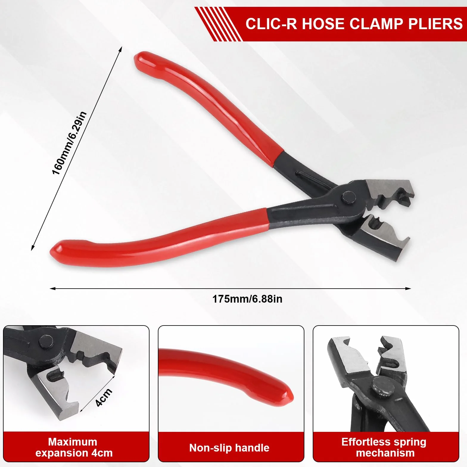 Alicates para abrazaderas de manguera, alicates para abrazaderas de manguera, alicates para abrazaderas, alicates para abrazaderas de manguera de automóvil con cuello recto, alicates para quitar