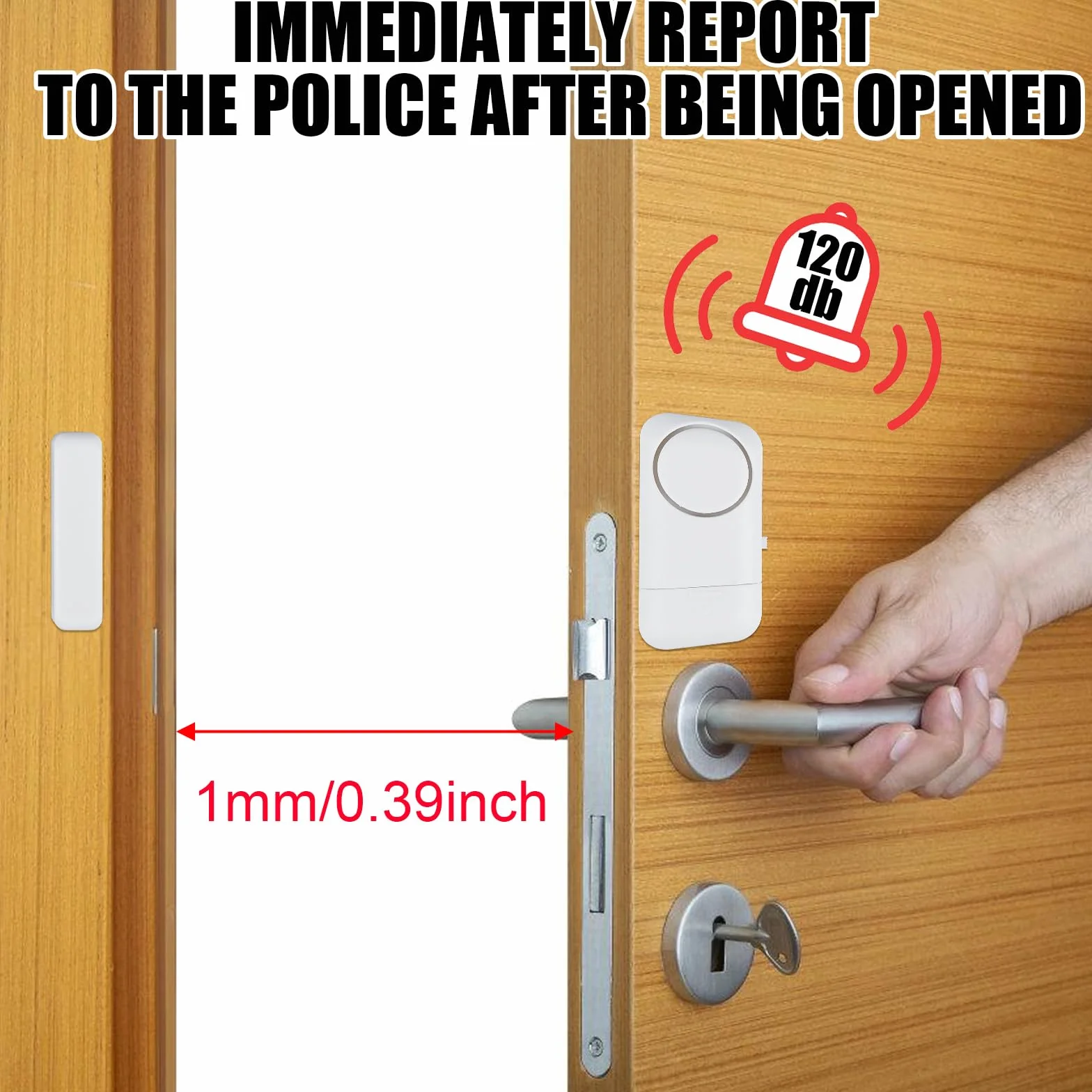 6 piezas de alarma inalámbrica para puerta y ventana de 120 dB, sensor de alarma de protección contra robos con contacto magnético – Sistema de alarma de seguridad inalámbrico para casa, apartamento