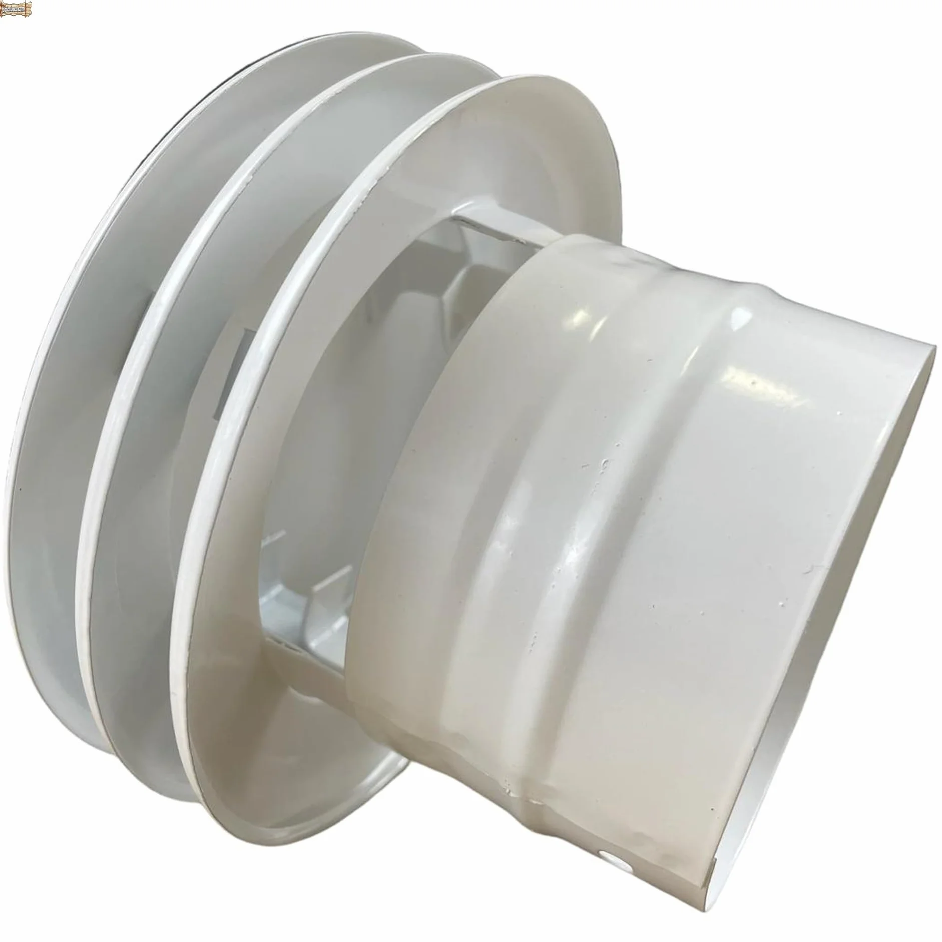BricoLoco.com Sombrerete deflector antirrevoco Ø 100 mm., caldera, campana extractora o chimenea. Deflector de 3 aros para salida de aire, humos o gases. Chapa lacada en blanco (Ø 100 mm)