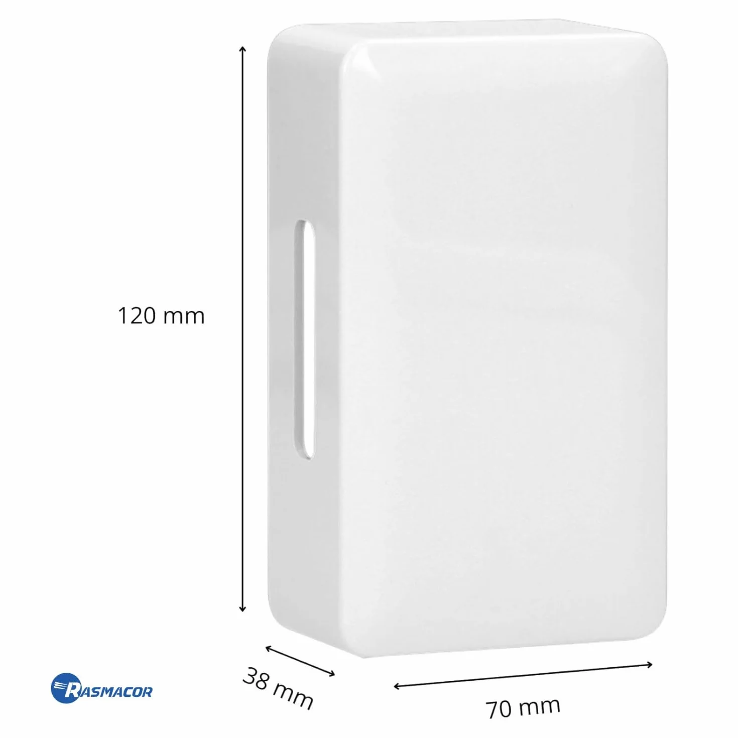 RASMACOR | Timbre Musical DING-DONG | Estilo Moderno - Tamaño reducido 120x70x38 mm | Color Blanco | Gran poder de sonido 80Db 230v | Montaje en superficie | IP20
