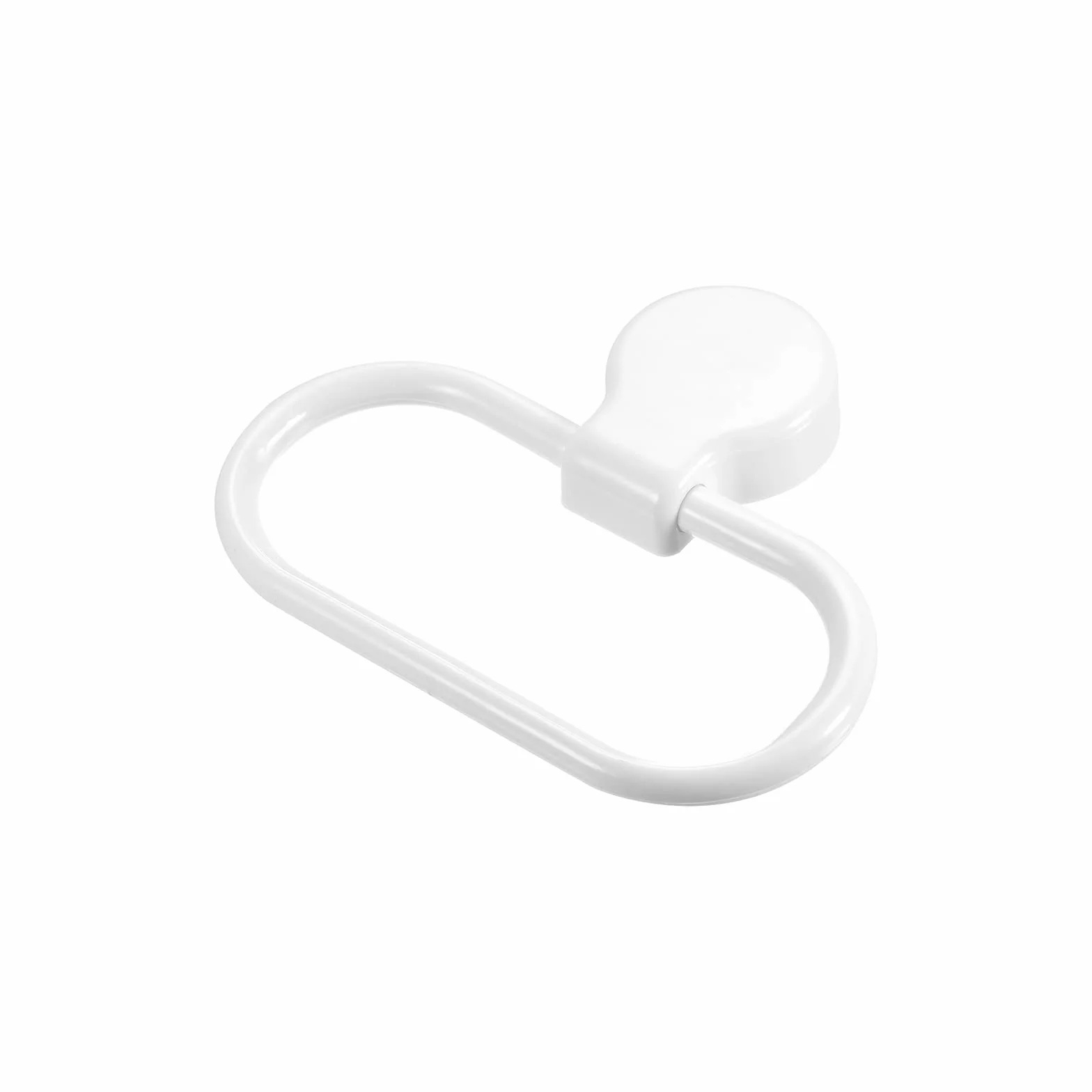 sourcing map Pared Montado Ovalado Toallero Anillo ABS Colgante Soporte Autoadhesivo para Baño Cocina Accesorios, Blanco